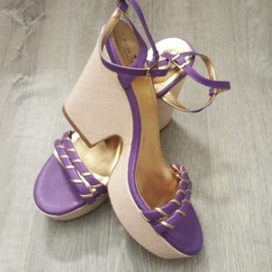 Kate Spade New York sz 9.5 strappy wedges EUC!